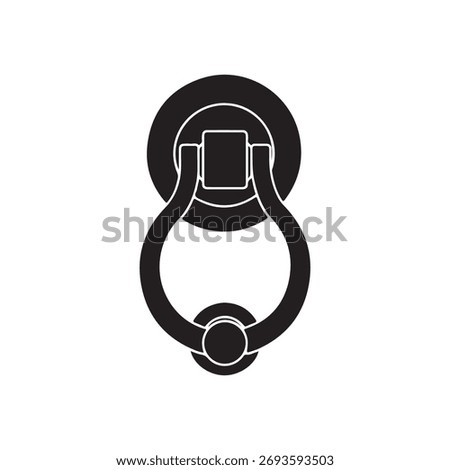 Door knocker silhouette vector flat illustration design on white background