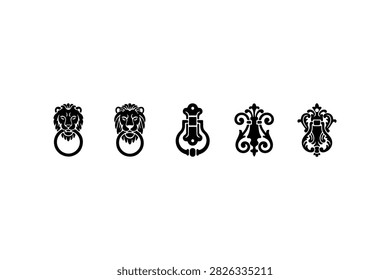 Door Knockers Silhouette Vector Collection Set