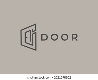 door letter c logo icon design template