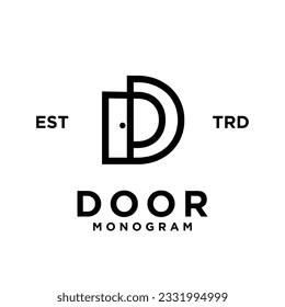 Door letter monogram icon design template