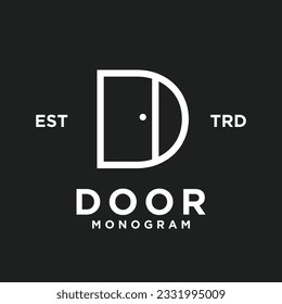 Door letter monogram icon design template