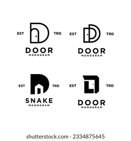 Door letter monogram icon design template