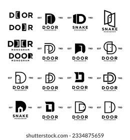 Door letter monogram icon design template
