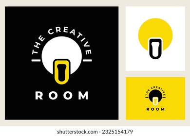 Door with Light Bulb Lamp for Creative Idea