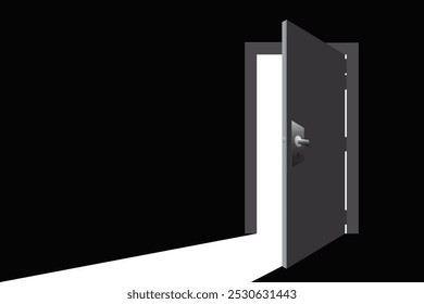 Vetor de porta para luz. Porta aberta Light Ray Illustrations vetor. 