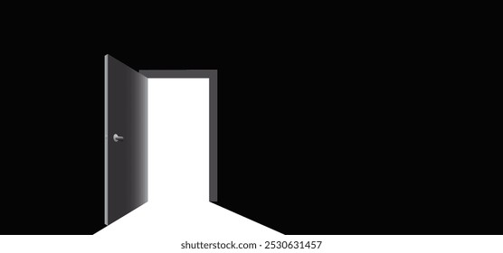 Door to light vector. Open door Light Ray Illustrations vector. 