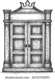 Projeto vetorial da arte da linha da porta 
