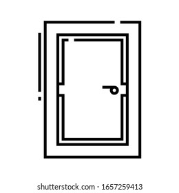 Door line icon, concept sign, outline vector illustration, linear symbol.