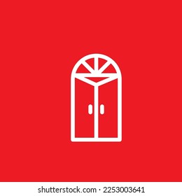 Door line icon. Graphic resource template, vector illustration.