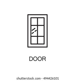 Door line icon. High quality pictogram of home's furniture. Outline vector symbol for design website or mobile app. Thin line sign of door for logo, visit card, etc.