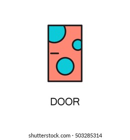 Door line icon. High quality pictogram of home's furniture. Outline vector symbol for design website or mobile app. Thin line sign of door for logo, visit card, etc.