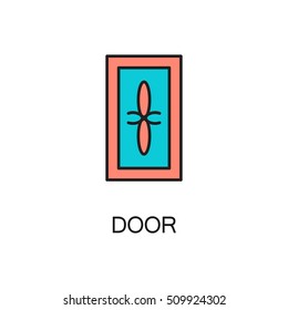 Door line icon. High quality pictogram of home's furniture. Outline vector symbol for design website or mobile app. Thin line sign of door for logo, visit card, etc.