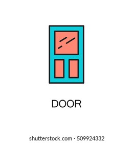 Door line icon. High quality pictogram of home's furniture. Outline vector symbol for design website or mobile app. Thin line sign of door for logo, visit card, etc.