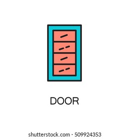 Door line icon. High quality pictogram of home's furniture. Outline vector symbol for design website or mobile app. Thin line sign of door for logo, visit card, etc.