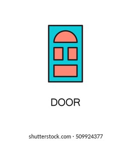 Door line icon. High quality pictogram of home's furniture. Outline vector symbol for design website or mobile app. Thin line sign of door for logo, visit card, etc.