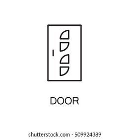 Door line icon. High quality pictogram of home's furniture. Outline vector symbol for design website or mobile app. Thin line sign of door for logo, visit card, etc.