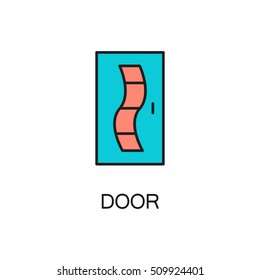 Door line icon. High quality pictogram of home's furniture. Outline vector symbol for design website or mobile app. Thin line sign of door for logo, visit card, etc.