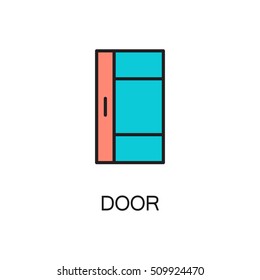 Door line icon. High quality pictogram of home's furniture. Outline vector symbol for design website or mobile app. Thin line sign of door for logo, visit card, etc.