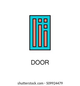 Door line icon. High quality pictogram of home's furniture. Outline vector symbol for design website or mobile app. Thin line sign of door for logo, visit card, etc.
