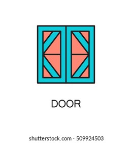 Door line icon. High quality pictogram of home's furniture. Outline vector symbol for design website or mobile app. Thin line sign of door for logo, visit card, etc.