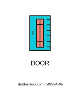 Door line icon. High quality pictogram of home's furniture. Outline vector symbol for design website or mobile app. Thin line sign of door for logo, visit card, etc.