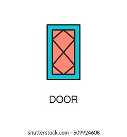 Door line icon. High quality pictogram of home's furniture. Outline vector symbol for design website or mobile app. Thin line sign of door for logo, visit card, etc.