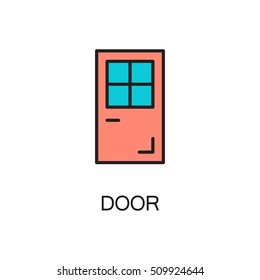 Door line icon. High quality pictogram of home's furniture. Outline vector symbol for design website or mobile app. Thin line sign of door for logo, visit card, etc.