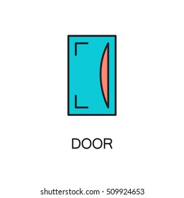 Door line icon. High quality pictogram of home's furniture. Outline vector symbol for design website or mobile app. Thin line sign of door for logo, visit card, etc.