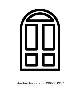 ilustración de icono de línea de puerta vectorial