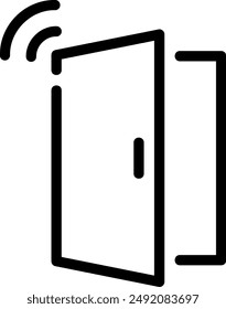 Vector de ilustración de línea de puerta