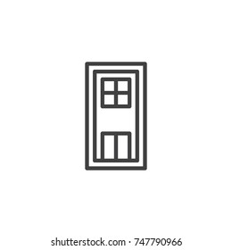 Door line icon, outline vector sign, linear style pictogram isolated on white. Doorway symbol, logo illustration. Editable stroke