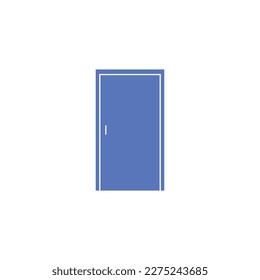 Door line icon. Simple door close vector icon. Exit door in a frame. Vector illustration isolated on white background.