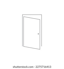 Door line icon. Simple door open vector icon. Exit door in a frame. Vector illustration isolated on white background.