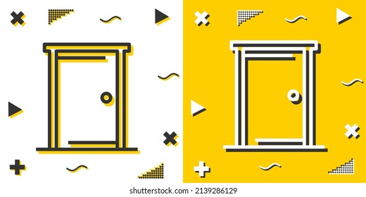 door line icon. Simple outline style.door linear sign. Vector illustration isolated on white background. Editable stroke EPS 10