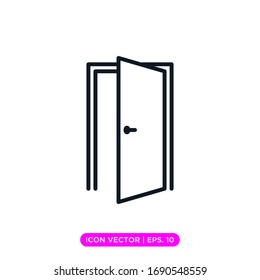 Door line icon vector design with editable stroke