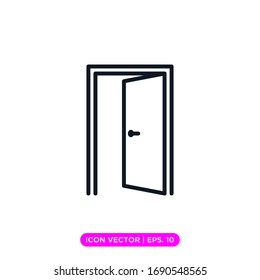 Door line icon vector design with editable stroke