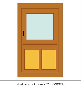 Door line icon vector design template and illustration with editable stroke