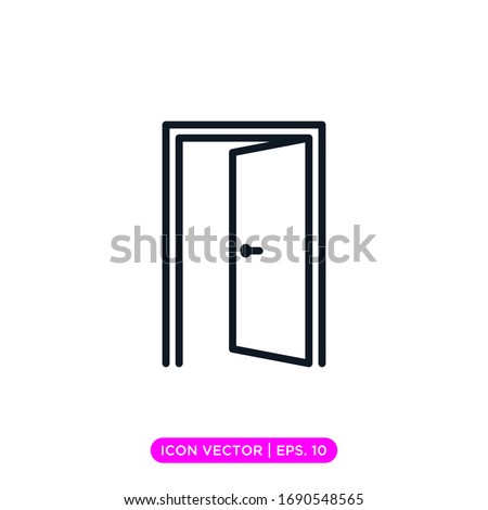 Door line icon vector design with editable stroke