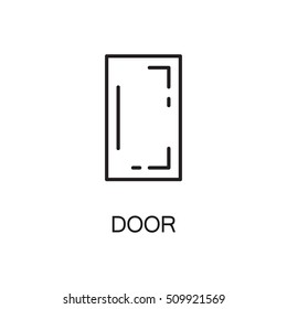 Door line icon. Vector high quality outline pictogram of door. Sign of element for home's interior. Thin line icon for design website or mobile app. Black symbol on format EPS 10 for logo.