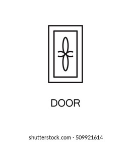 Door line icon. Vector high quality outline pictogram of door. Sign of element for home's interior. Thin line icon for design website or mobile app. Black symbol on format EPS 10 for logo.