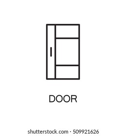 Door line icon. Vector high quality outline pictogram of door. Sign of element for home's interior. Thin line icon for design website or mobile app. Black symbol on format EPS 10 for logo.