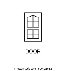 Door line icon. Vector high quality outline pictogram of door. Sign of element for home's interior. Thin line icon for design website or mobile app. Black symbol on format EPS 10 for logo.