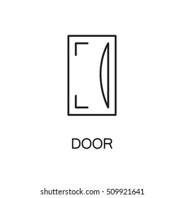 Door line icon. Vector high quality outline pictogram of door. Sign of element for home's interior. Thin line icon for design website or mobile app. Black symbol on format EPS 10 for logo.