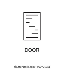 Door line icon. Vector high quality outline pictogram of door. Sign of element for home's interior. Thin line icon for design website or mobile app. Black symbol on format EPS 10 for logo.