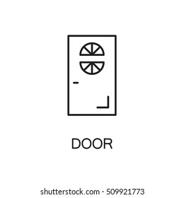 Door line icon. Vector high quality outline pictogram of door. Sign of element for home's interior. Thin line icon for design website or mobile app. Black symbol on format EPS 10 for logo.