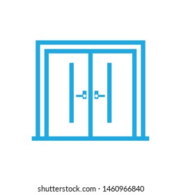 Door line icon vector minimal door window construction line icons