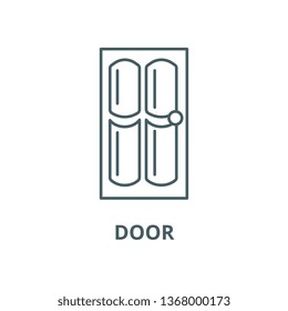 Door line icon, vector. Door outline sign, concept symbol, flat illustration