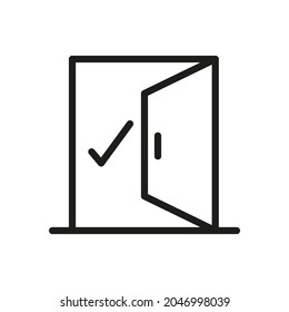 Door line icon. Vector symbol on white background. For Web and APP