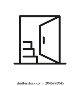 Icono de la línea de la puerta. Símbolo vectorial sobre fondo blanco. Para Web y APP