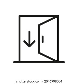 Door line icon. Vector symbol on white background. For Web and APP